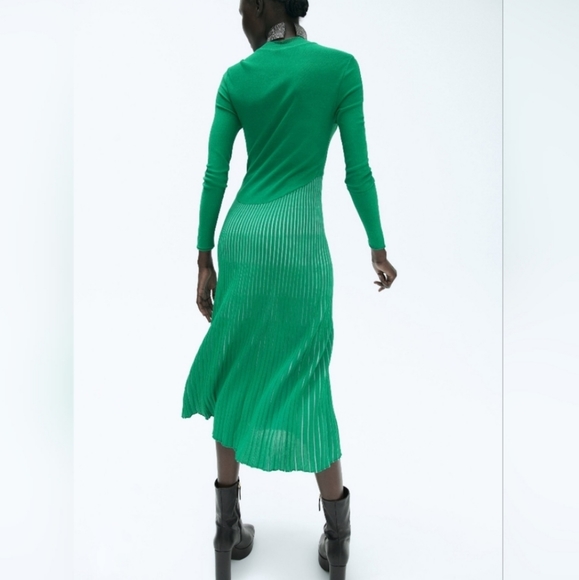 NWT ZARA | Pleated Midi Dress - Picture 9 of 10
